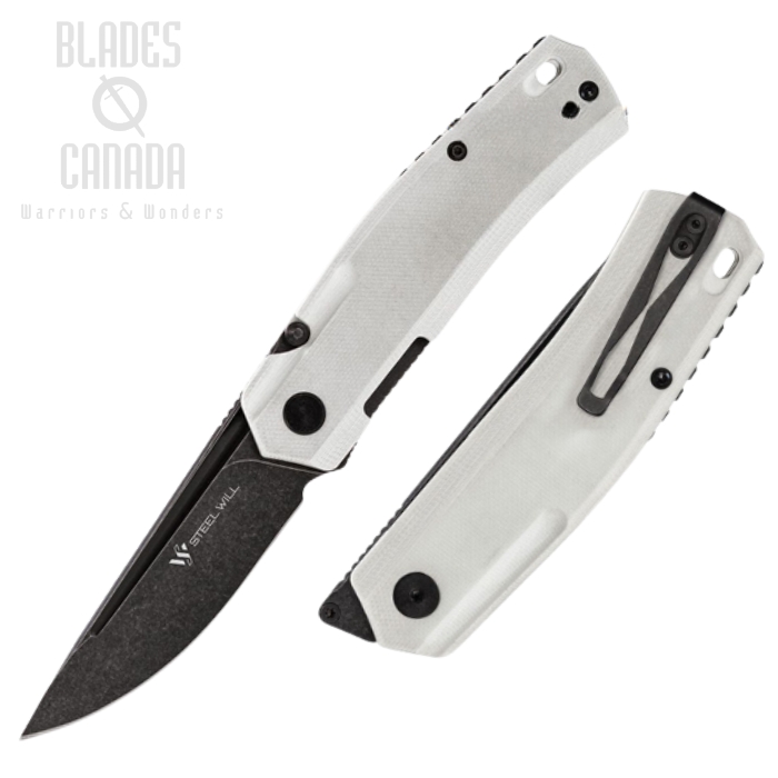 Steel Will Fjord F71 Folding Knife, D2 Black SW, G10 White, SMGF7121